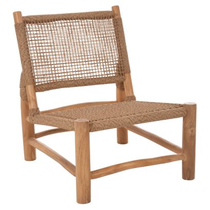 ΚΑΡΕΚΛΑ FB95986 ΞΥΛΟ TEAK ΣΕ ΦΥΣΙΚΟ ΚΑΙ ΣΥΝΘΕΤΙΚΟ RATTAN 63x77x77Υεκ.