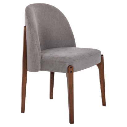 ΣΕΤ 2 ΤΕΜΑΧΙΩΝ - ΚΑΡΕΚΛΑ ΤΡΑΠΕΖΑΡΙΑΣ FB99744.01 RUBBERWOOD ΣΕ ΚΑΡΥΔΙ-ΓΚΡΙ ΥΦΑΣΜΑ 57x55x86Υεκ.