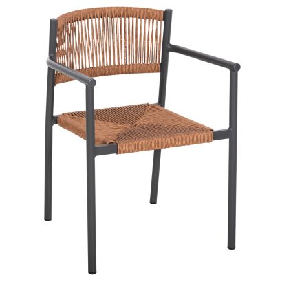 ΠΟΛΥΘΡΟΝΑ ΑΛΟΥΜΙΝΙΟΥ FB95786.12 ΑΝΘΡΑΚΙ-ΣΥΝΘ.RATTAN ΜΠΕΖ 55,5x53x78Υεκ.
