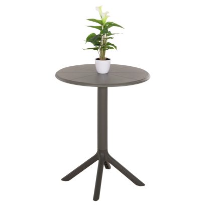 ΤΡΑΠΕΖΙ ΠΟΛΥΠΡΟΠΥΛΕΝΙΟΥ ΣΤΡΟΓΓΥΛΟ FB96124.15 OLIVE GREEN Φ60x75Υεκ.