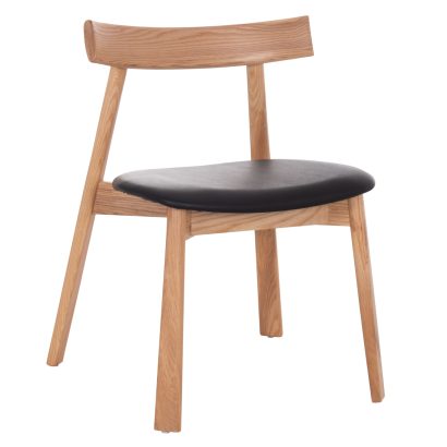 ΣΕΤ 2 ΤΕΜΑΧΙΩΝ - KΑΡΕΚΛΑ ΤΡΑΠΕΖΑΡΙΑΣ FB918245.04 RUBBERWOOD-ΜΑΥΡΟ PU 60x54x72Υεκ