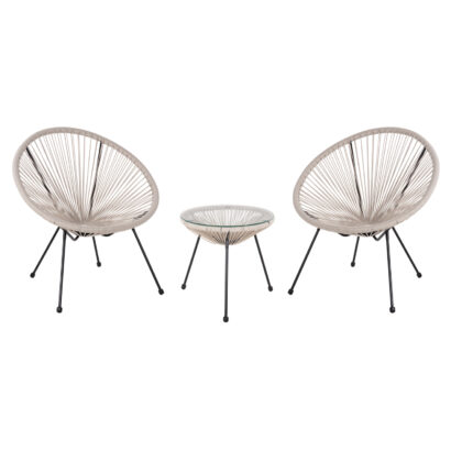 ΣΕΤ ΕΞΩΤΕΡΙΚΟΥ ΧΩΡΟΥ 3ΤΜΧ FB911861.03 P.E.RATTAN ΕΚΡΟΥ-ΜΕΤΑΛΛΟ ΣΕ ΜΑΥΡΟ